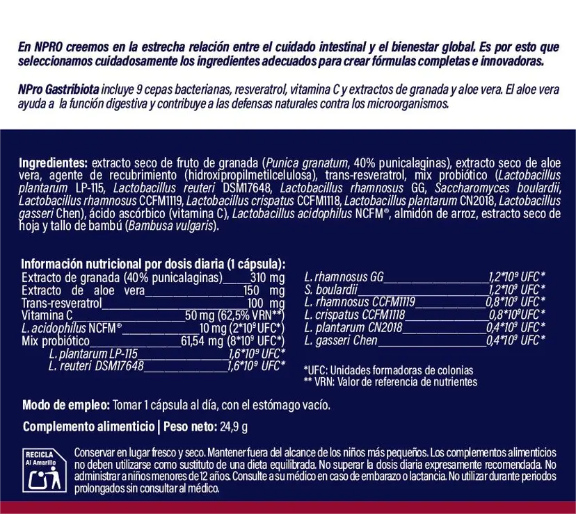GASTRIBIOTA 30 CAPS