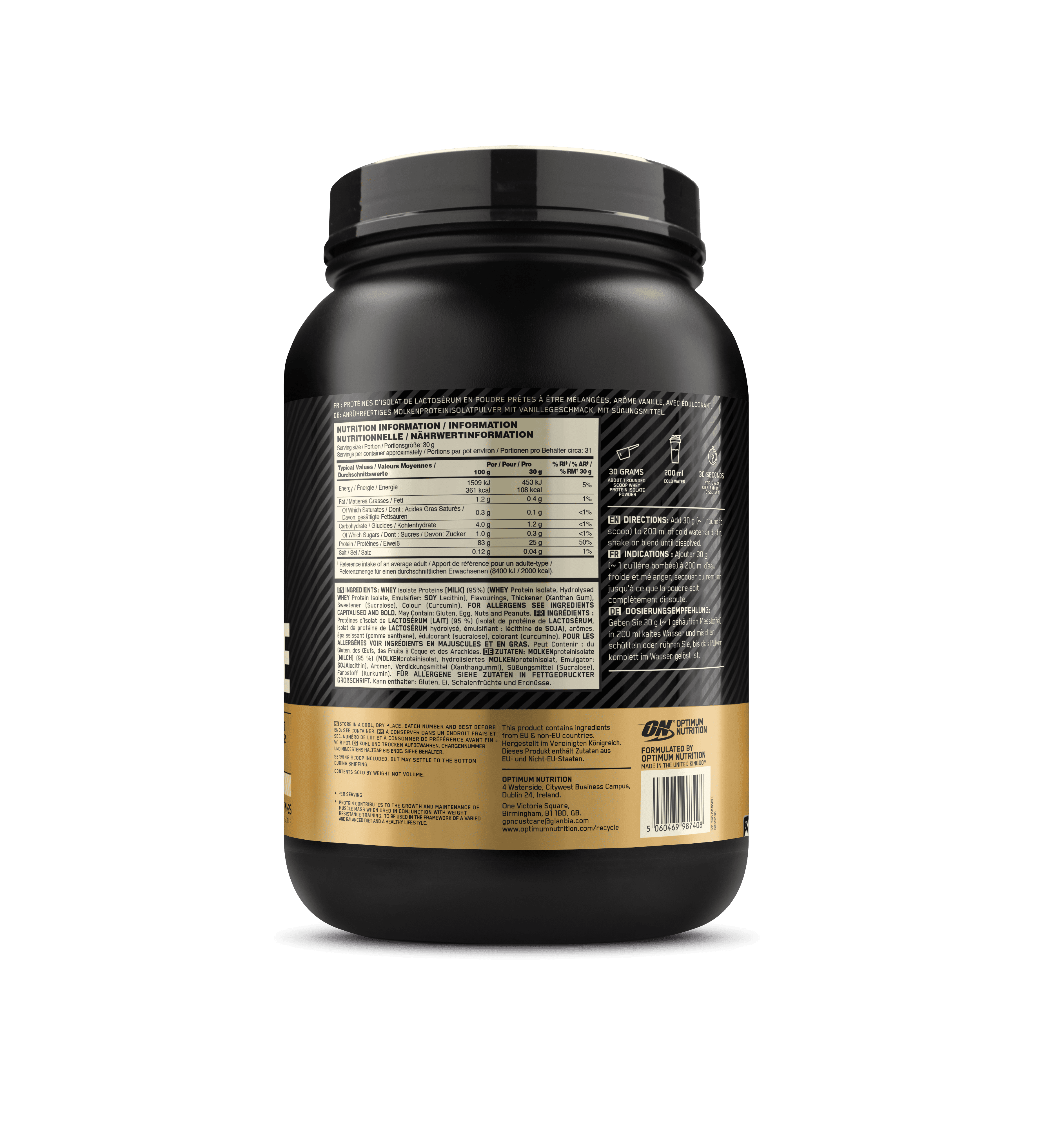 GOLD STANDARD 100% ISOLATE 930GR