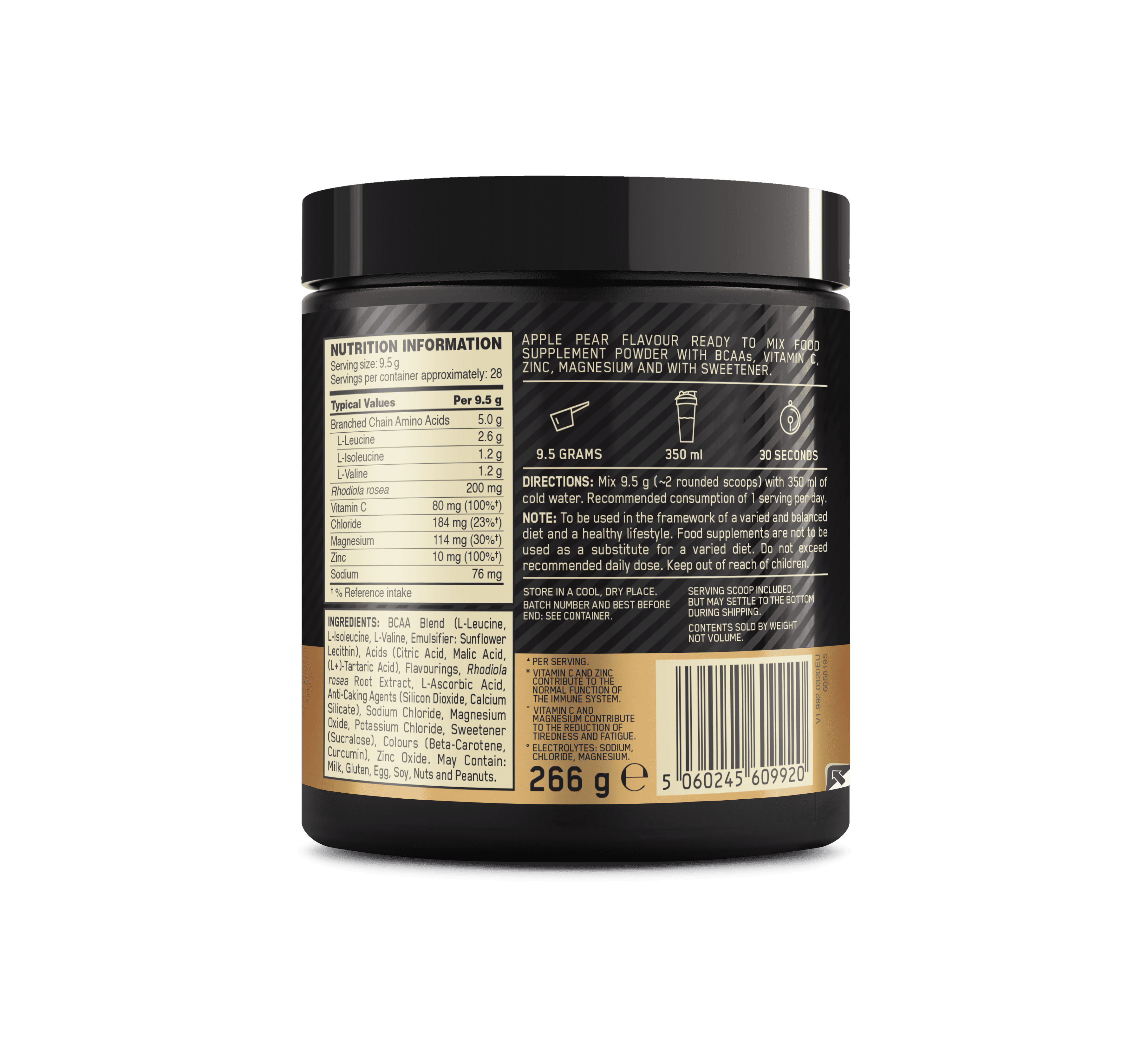 GOLD STANDARD BCAA TRAIN + SUSTAIN 266GR